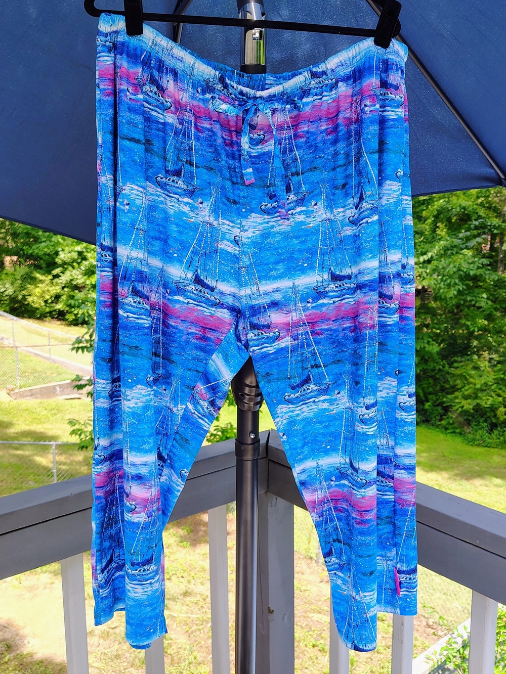 Women’s Blue Sailboat Print Lounge Leggings